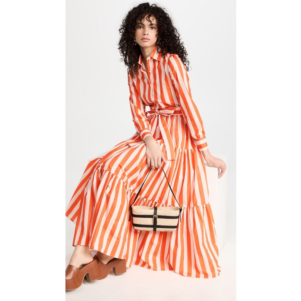 Like New La DoubleJ Striped Bellini Dress in Orange, S